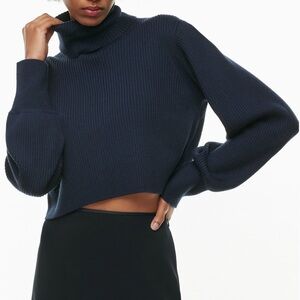 Aritzia Wilfred Rebecca merino wool turtleneck in teal color, size XXS